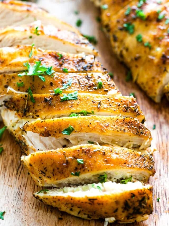 Slow Cooker Chicken Breast with Garlicky Butter Broth