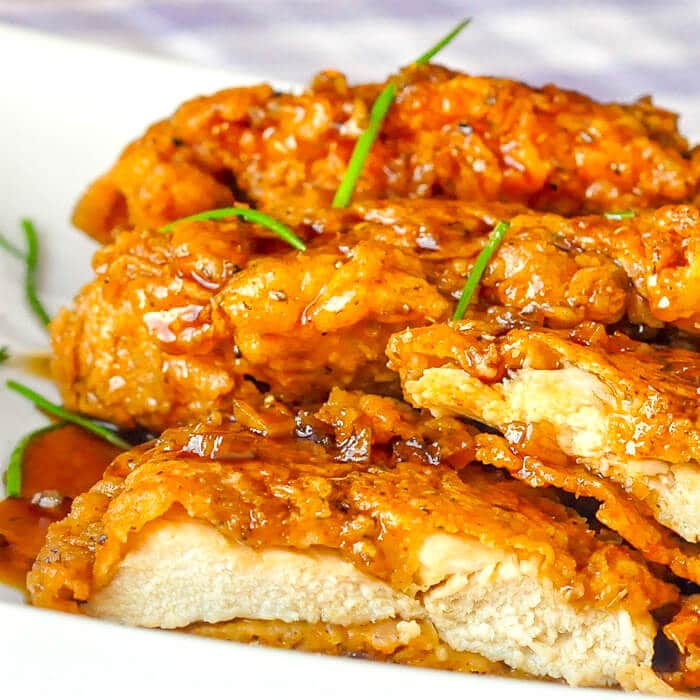 Double Crunch Honey Garlic Chicken Breasts with Crisp Spiced Coating