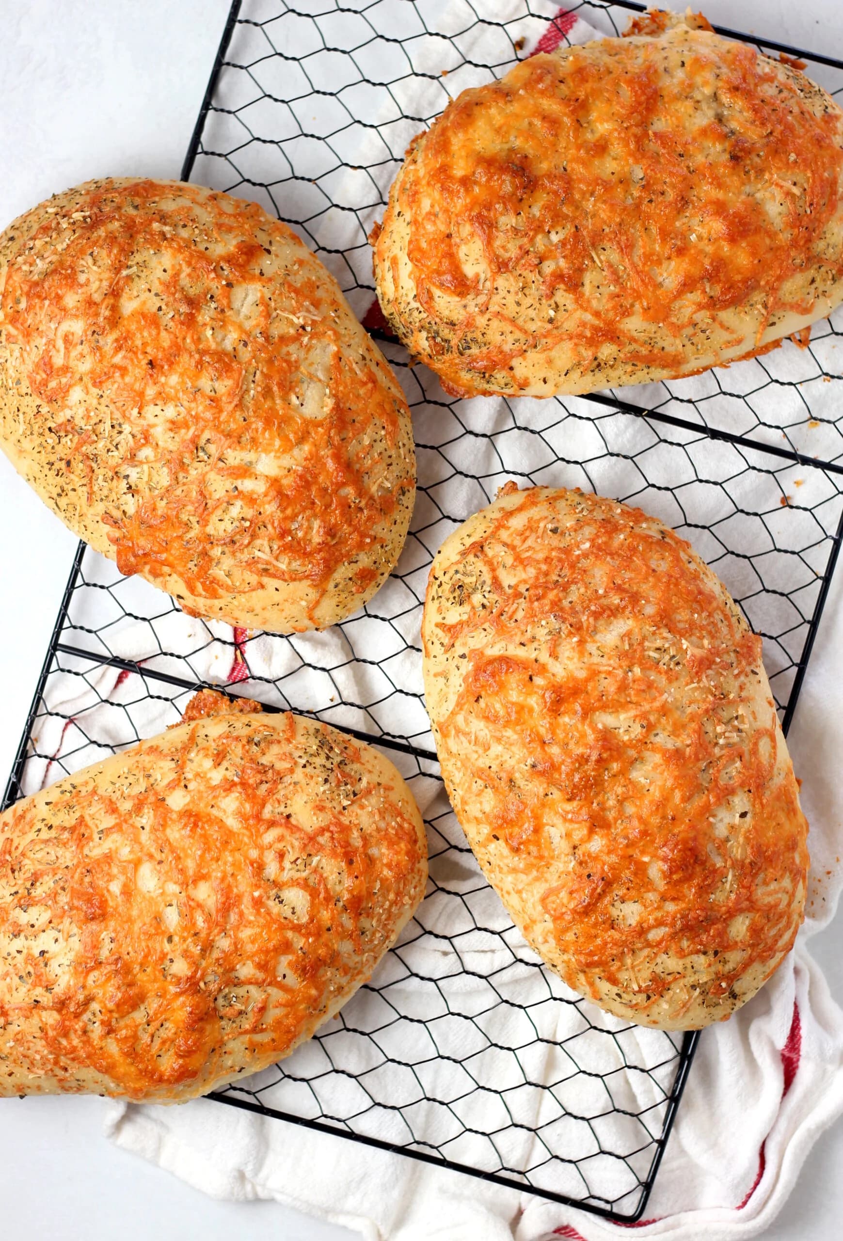 Italian Herbs and Cheese Bread with Golden Parmesan Topping
