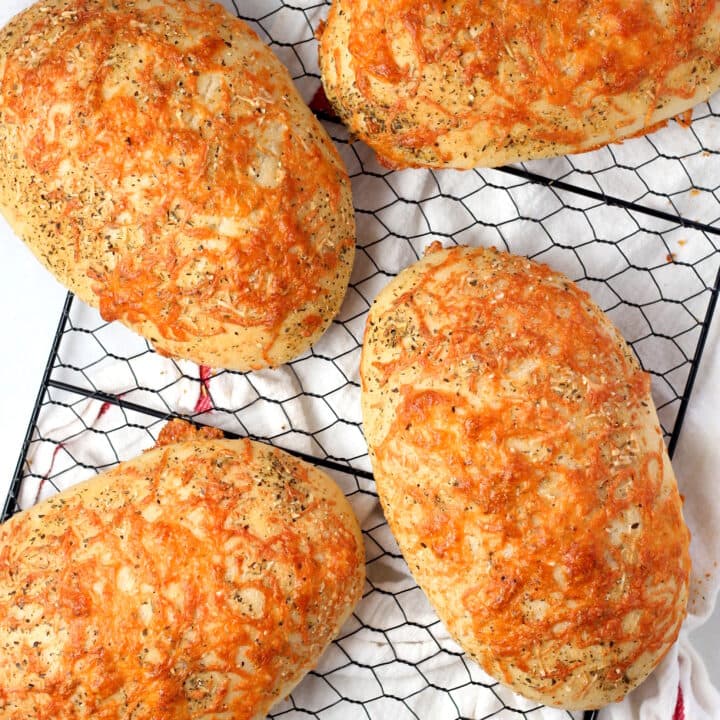 Italian Herbs and Cheese Bread with Golden Parmesan Topping
