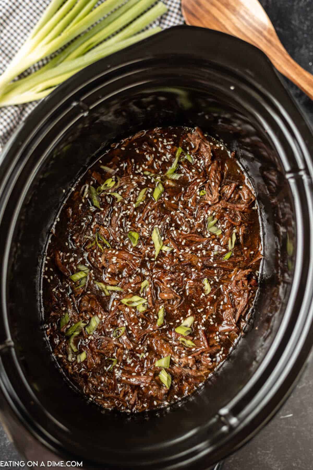 Slow Cooker Korean Beef: Tender Sweet-Savory Shredded Flank Steak