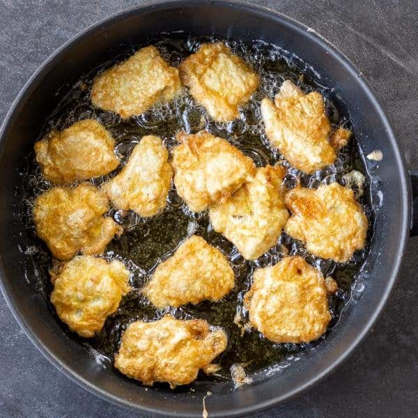 Sweet and Sour Chicken with Sticky Tangy Sauce and Crackly Cornstarch Crust