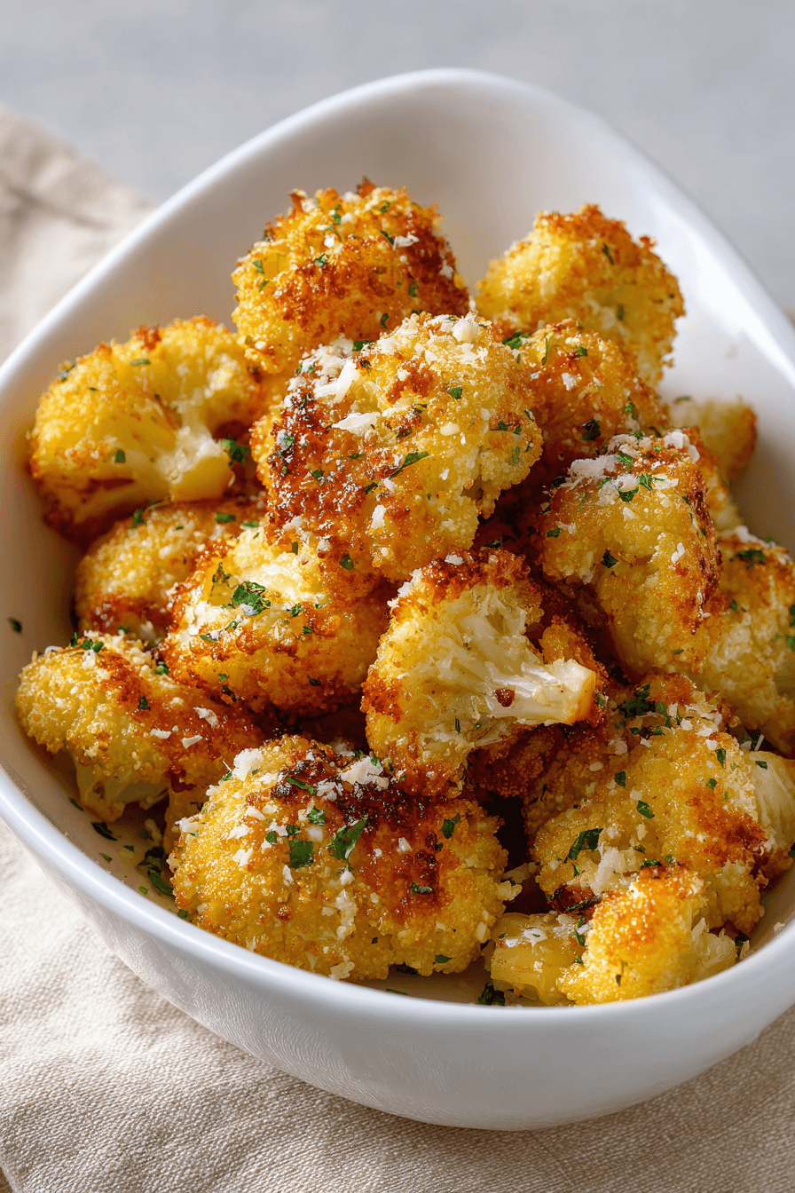 Crispy Parmesan Cauliflower Bites with Golden Panko Crust