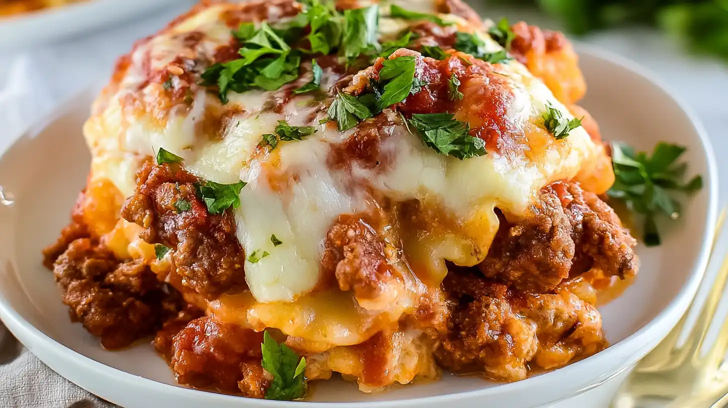 Slow Cooker Lasagna with Lean Ground Beef and Creamy Ricotta Layers
