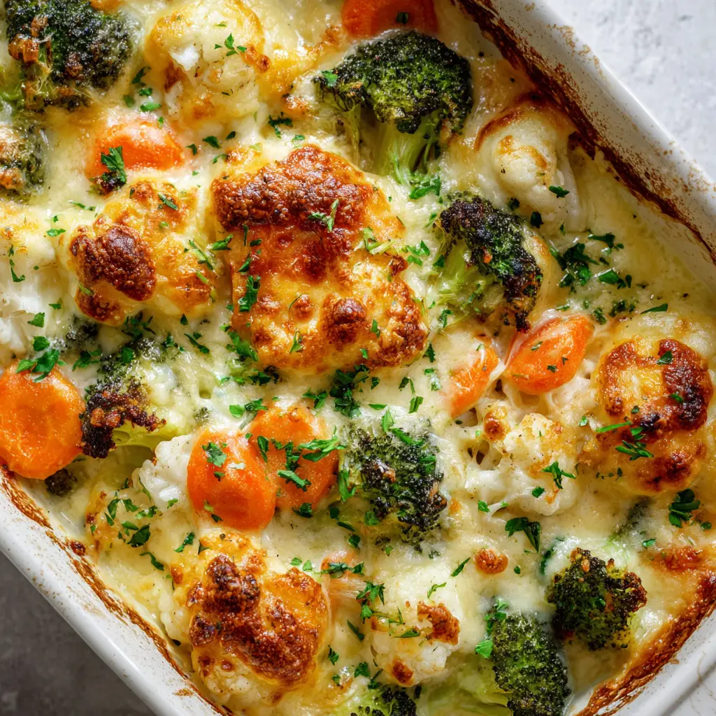 Cheesy Winter Vegetable Casserole with Cheddar and Gruyère