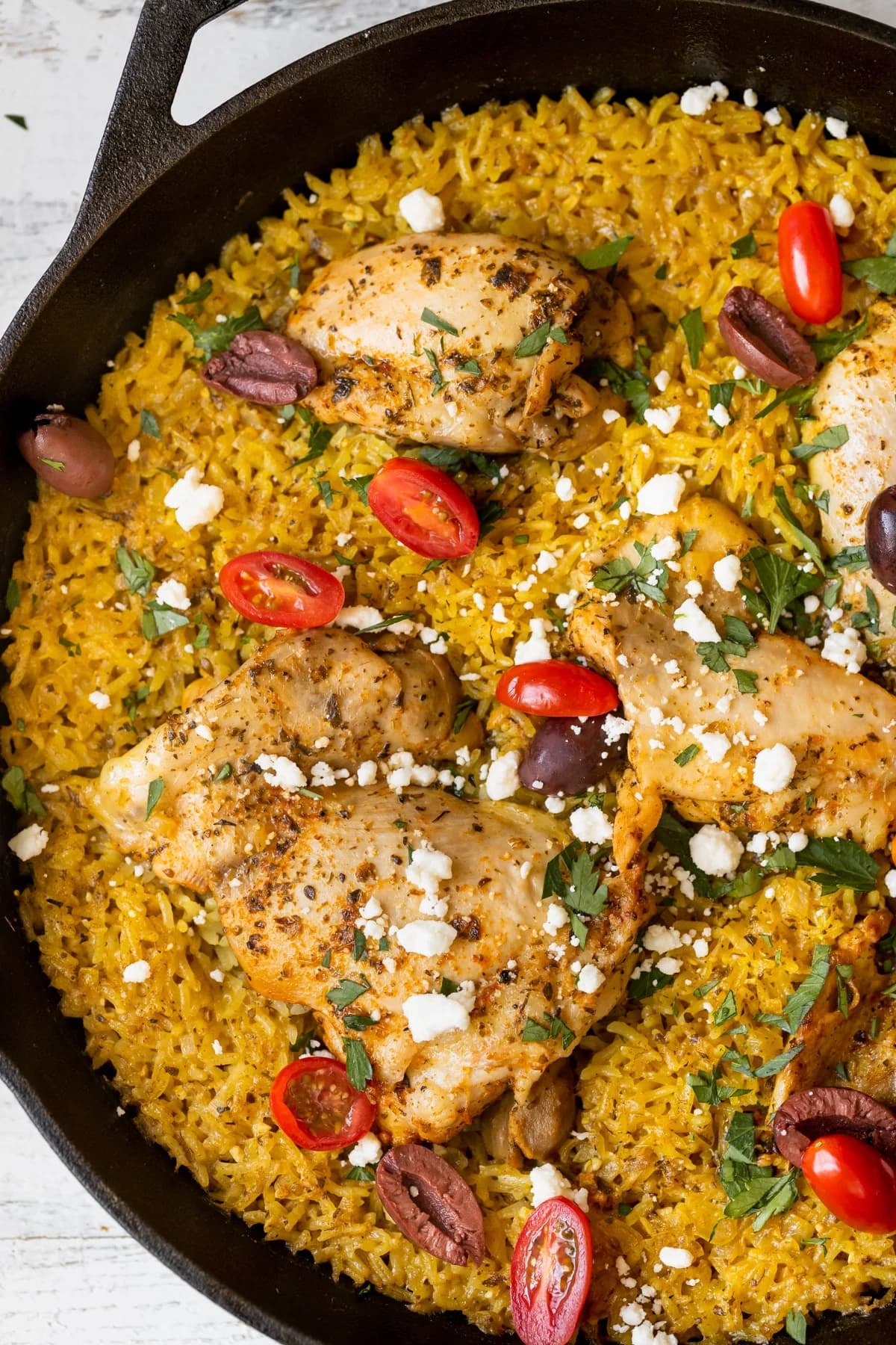 Mediterranean Chicken and Rice with Yellow Jasmine Rice