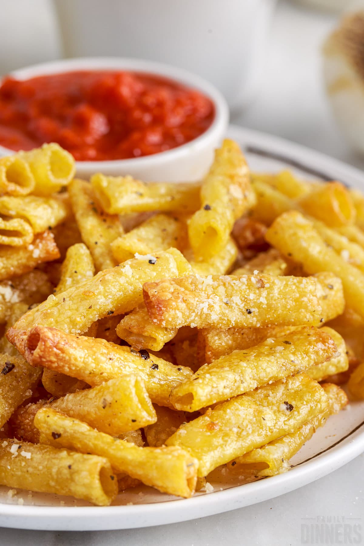 Air Fryer Pasta Chips With Parmesan and Italian Seasoning