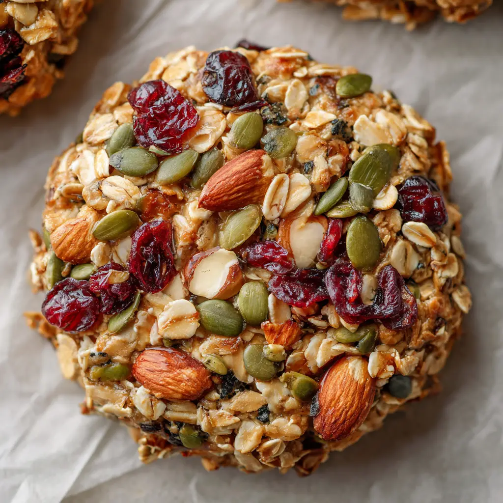 Thick Chewy Energy Cookies with Toasted Oats and Cranberries