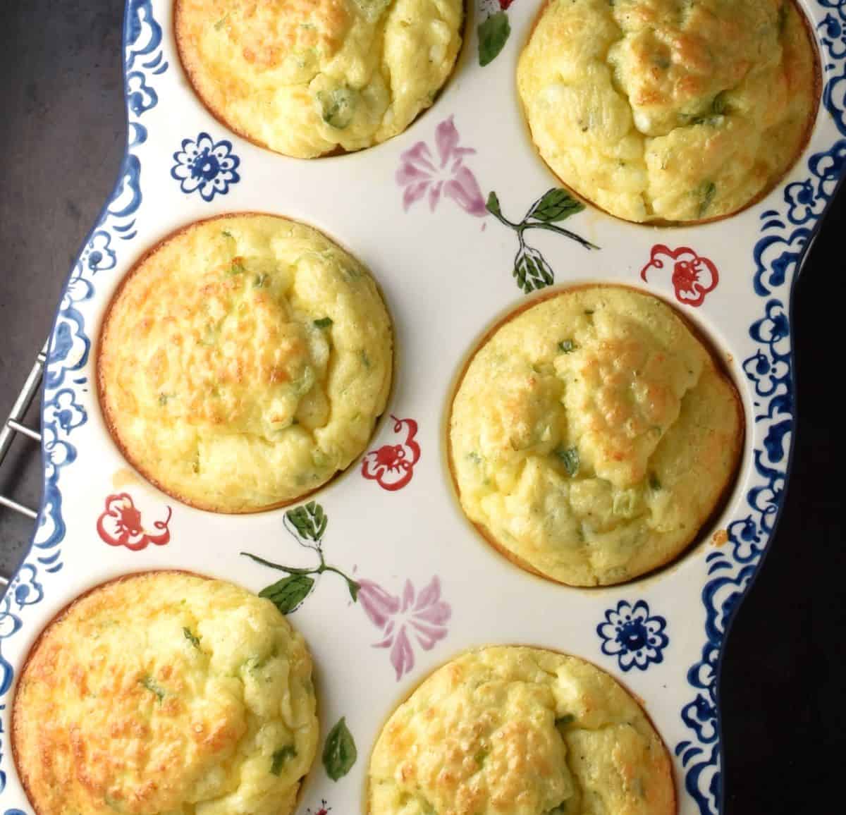 Fluffy Cottage Cheese Egg Muffins with Cheddar and Scallions