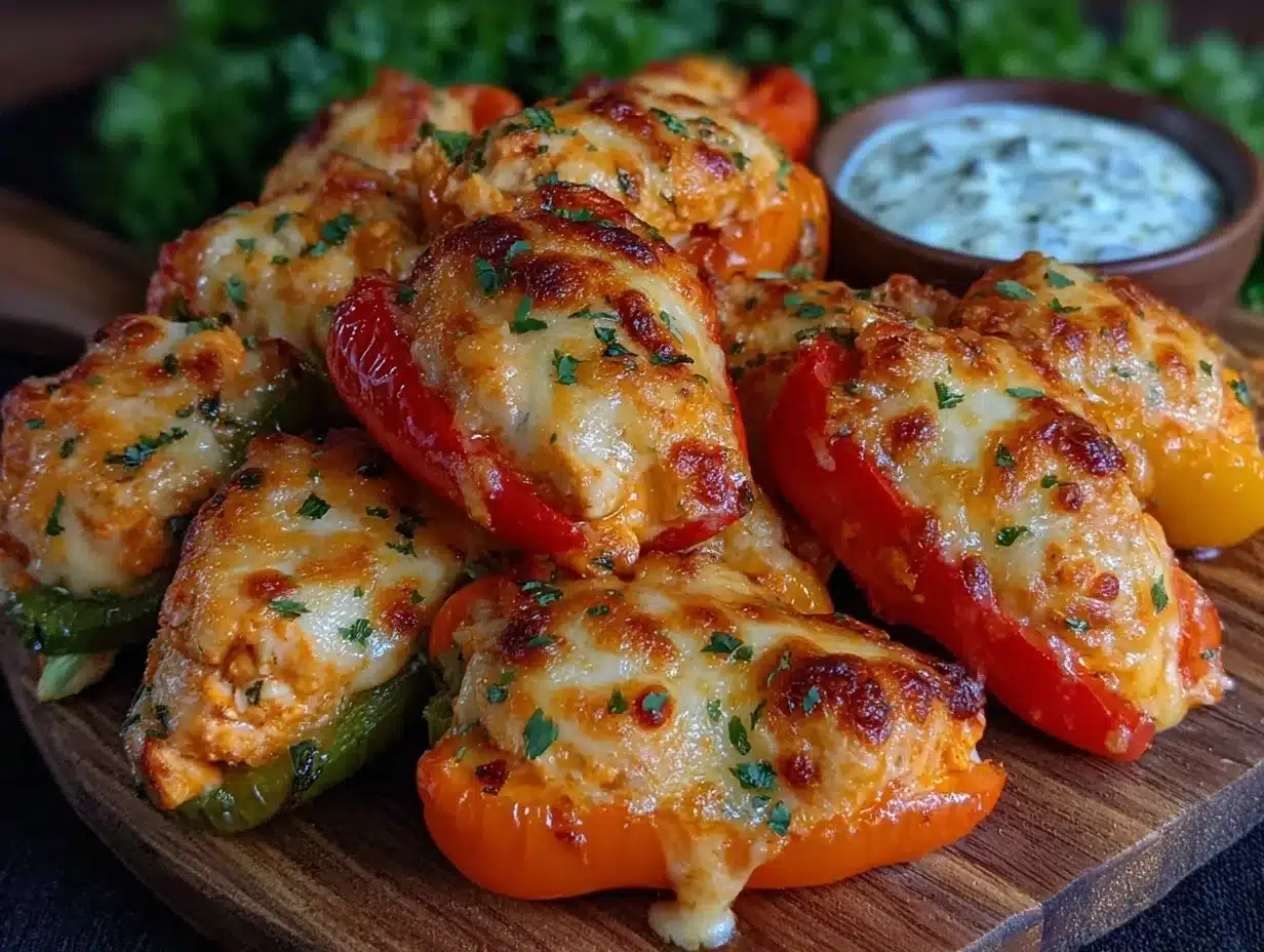 Crispy Buffalo Chicken Stuffed Mini Sweet Peppers: A Perfect Spicy Snack