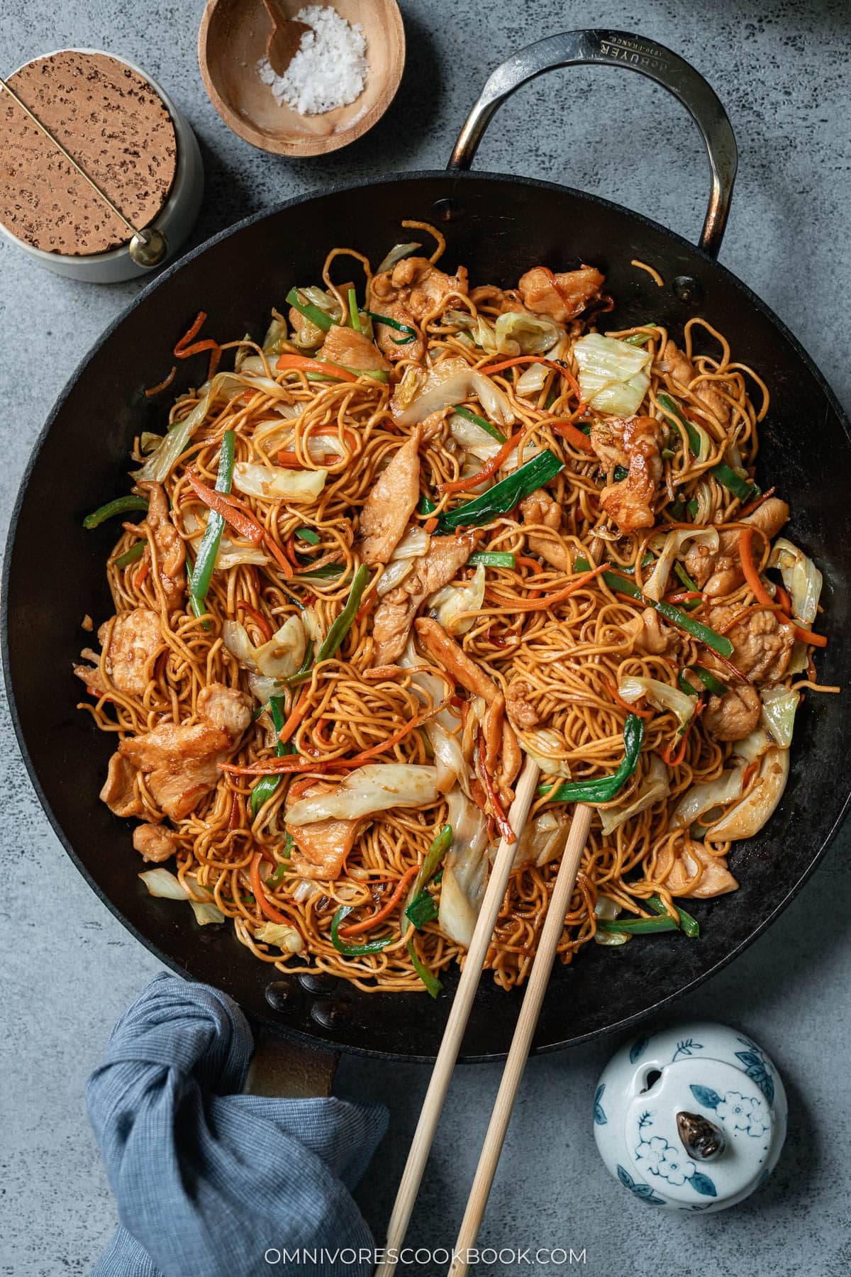 Chicken Chow Mein with Springy Noodles and Glossy Brown Sauce