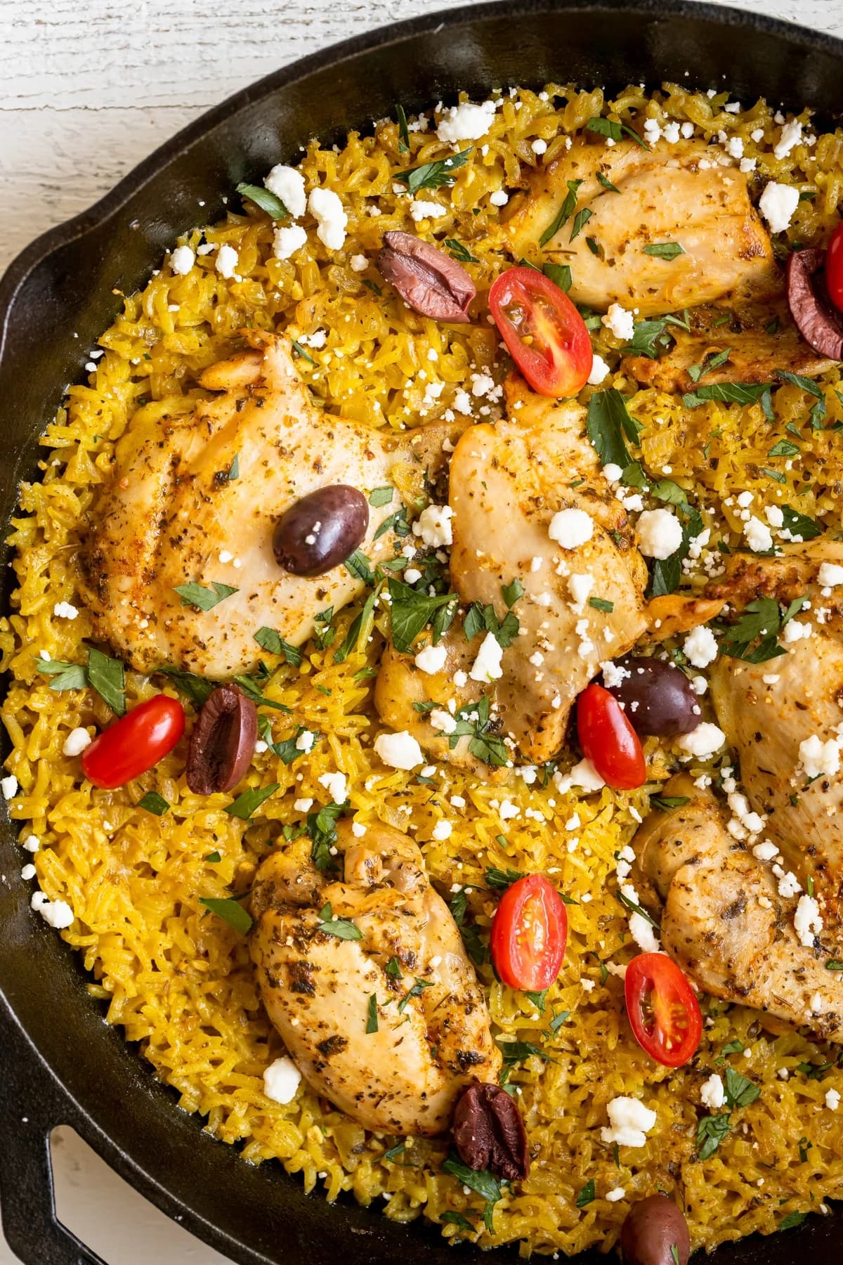 Mediterranean Chicken and Rice with Yellow Jasmine Rice
