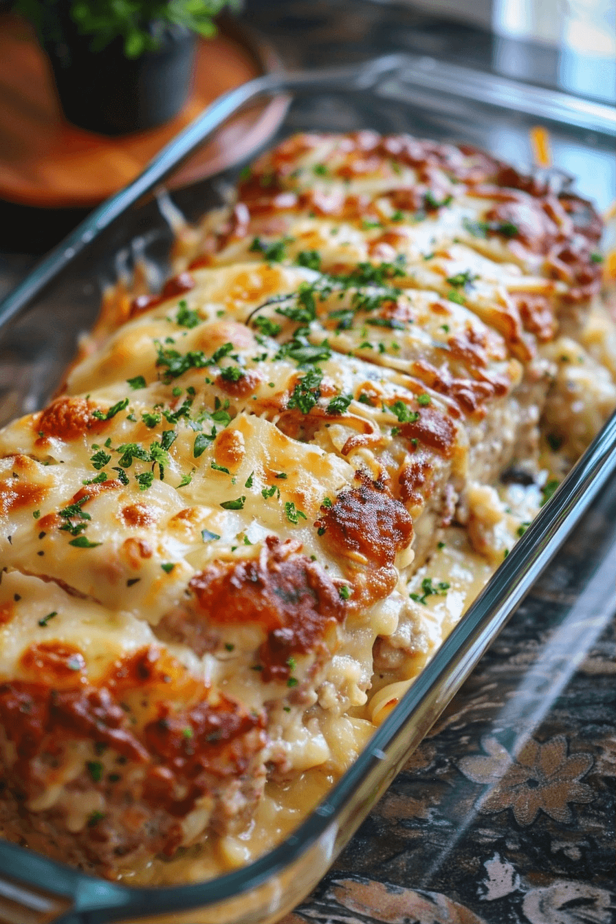 Chicken Cordon Bleu Meatloaf with Smoked Turkey and Gooey Swiss Cheese