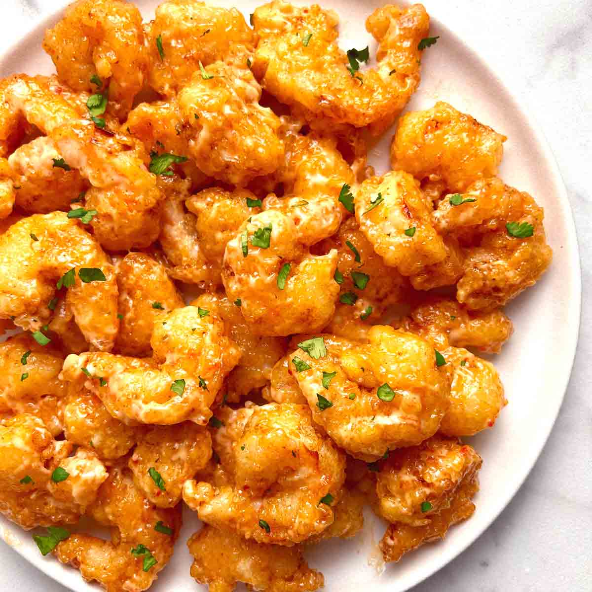 Bang Bang Shrimp with Crispy Cornstarch Crust and Sweet Chili Mayo
