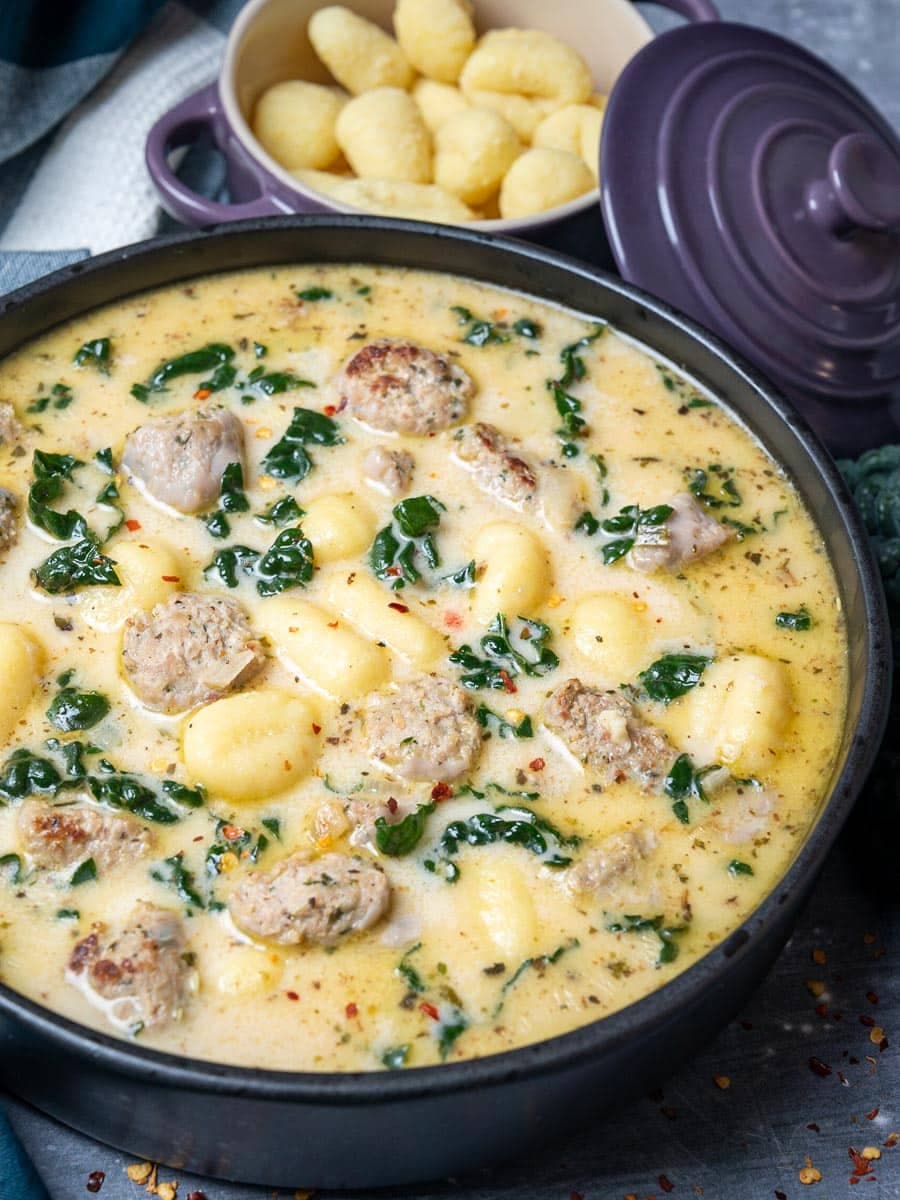 Gnocchi Zuppa Toscana with Tender Kale and Creamy Parmesan Broth