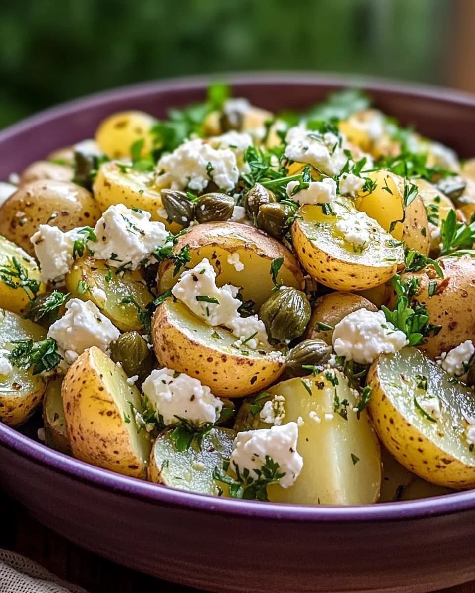 Greek Potato Salad with Feta, Capers, and Fresh Herbs