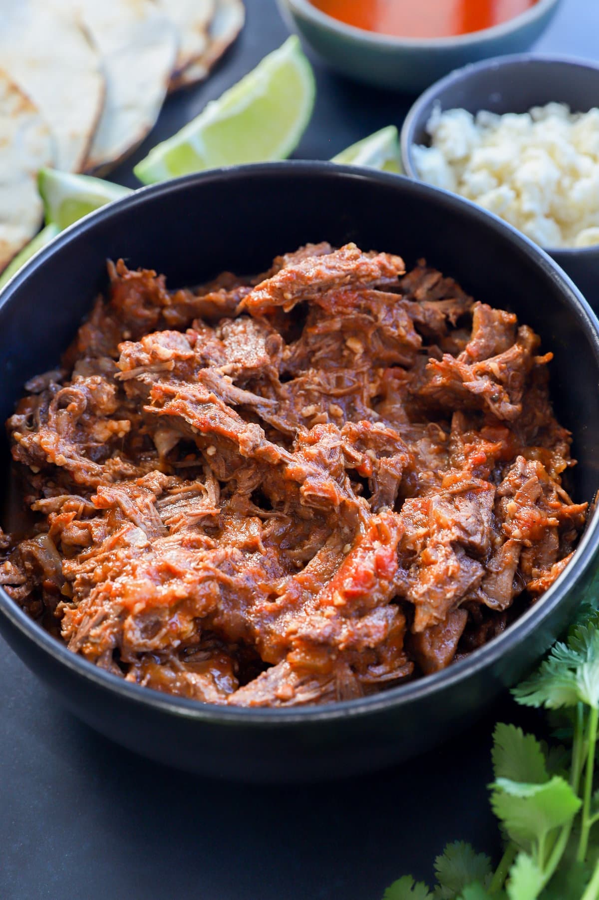 Shredded Beef Tacos with Rich Chipotle Tomato Sauce