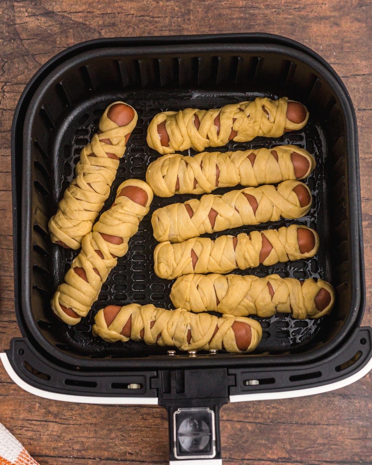 Air Fryer Mummy Dogs with Golden Crescent Dough