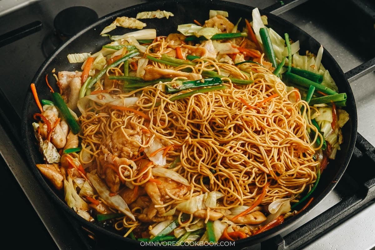 Chicken Chow Mein with Springy Noodles and Glossy Brown Sauce
