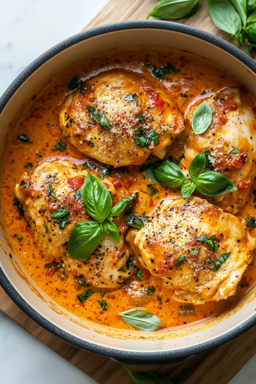 Crockpot Marry Me Chicken with Garlic Parmesan and Sun-Dried Tomatoes