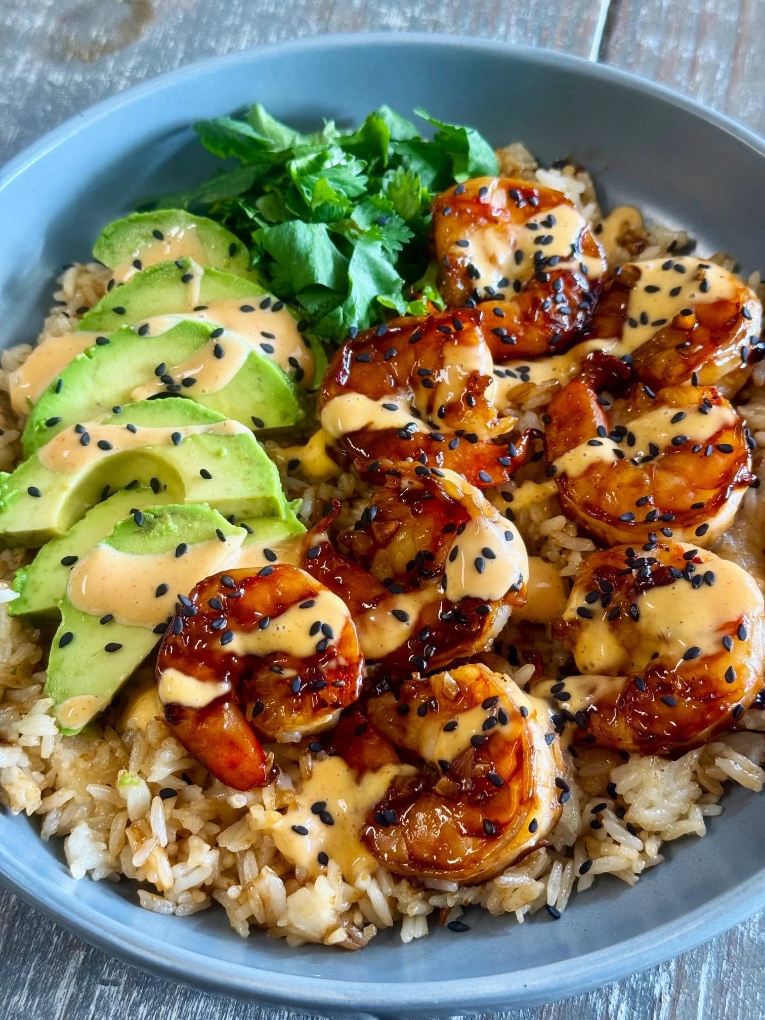 Teriyaki Shrimp Rice Bowls With Garlic Teriyaki Shrimp