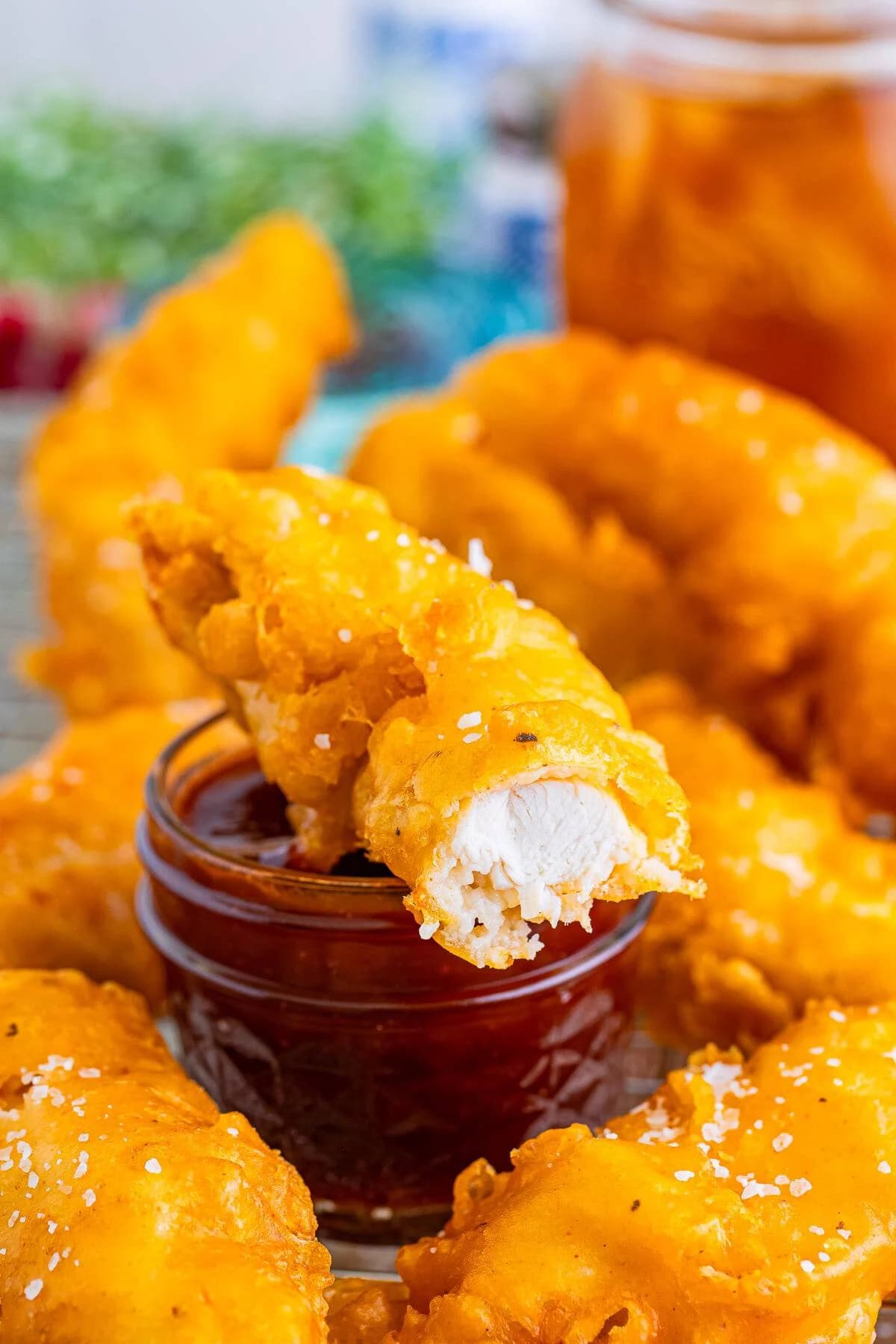 Crispy Fried Battered Chicken Tenders With Puffy Craggy Wet Batter