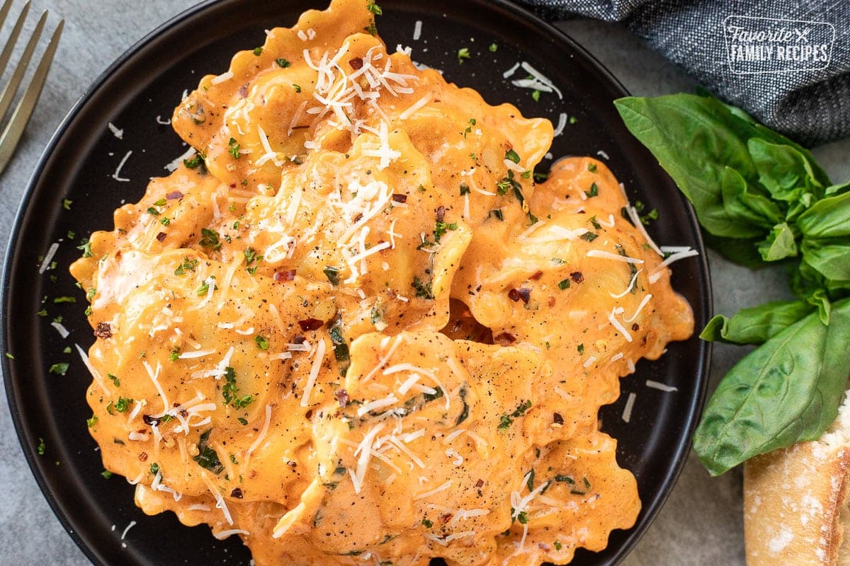 Creamy Tomato Ravioli Sauce with Parmesan and Fresh Basil
