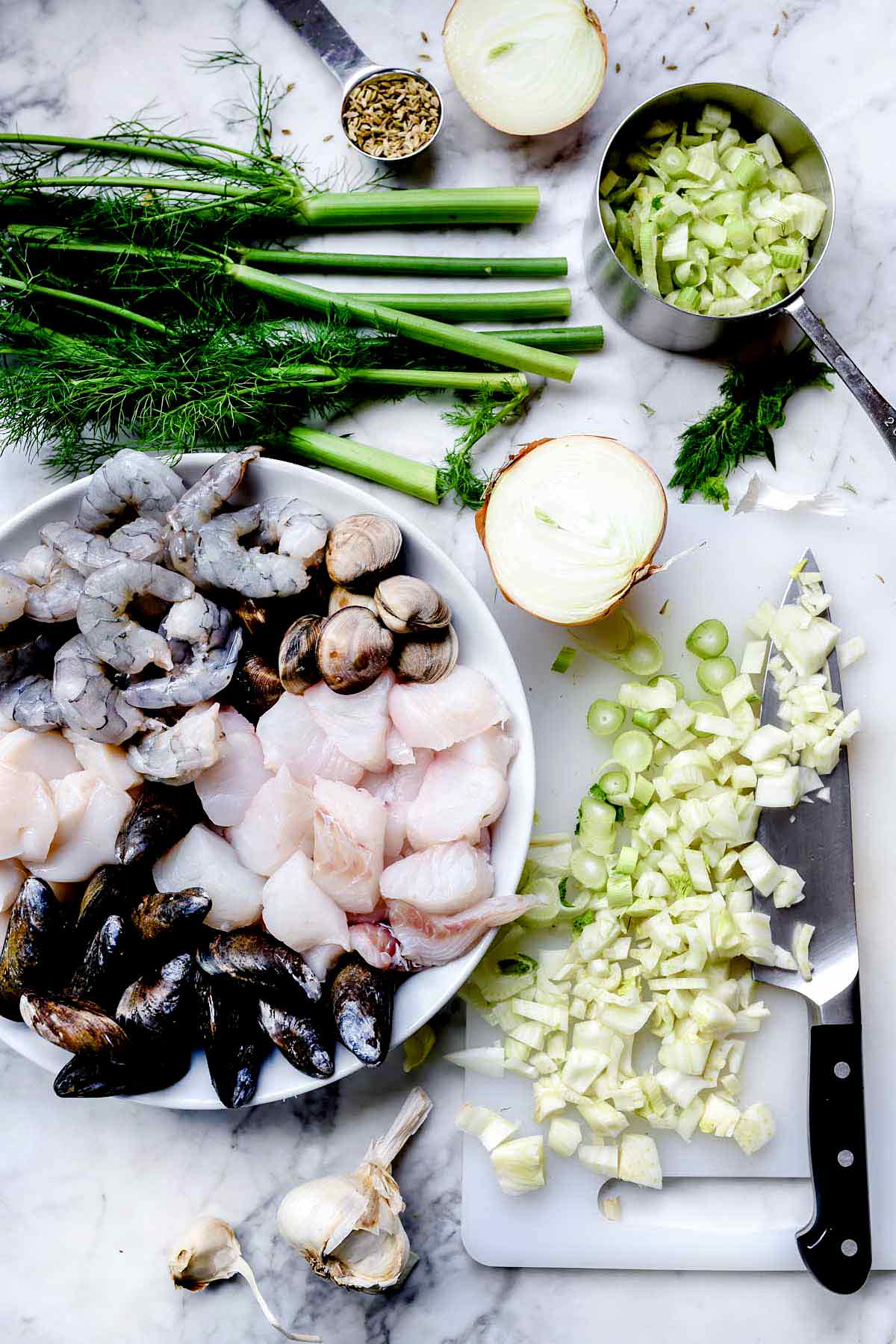 Cioppino Seafood Stew with Fennel Tomato Broth and Shellfish