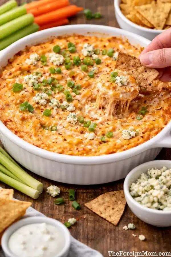 Healthy Buffalo Chicken Dip: Creamy Flavor with Lightened Ingredients