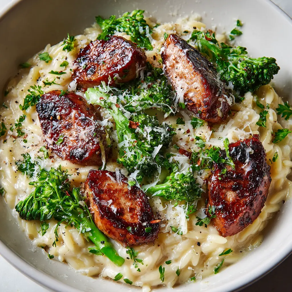 Chicken Sausage and Broccoli Orzo: A Creamy One-Pan Dinner