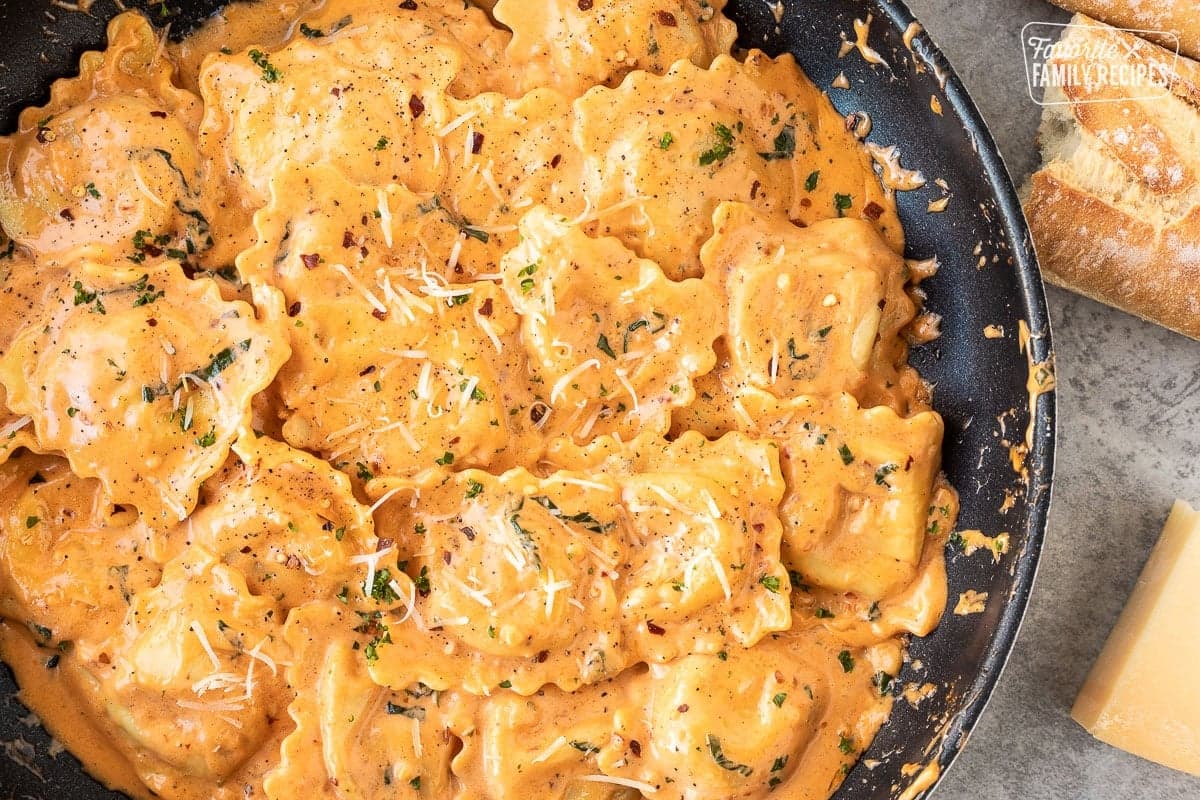 Creamy Tomato Ravioli Sauce with Parmesan and Fresh Basil