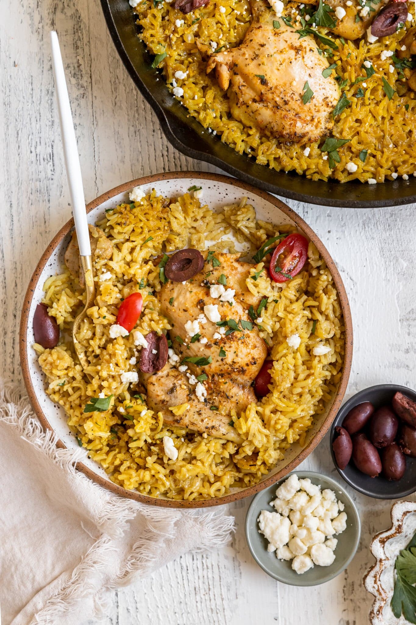Mediterranean Chicken and Rice with Yellow Jasmine Rice