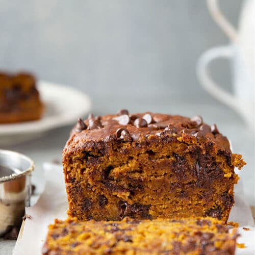 Banana Chocolate Chip Pumpkin Bread With Soft Pumpkin-Banana Crumb