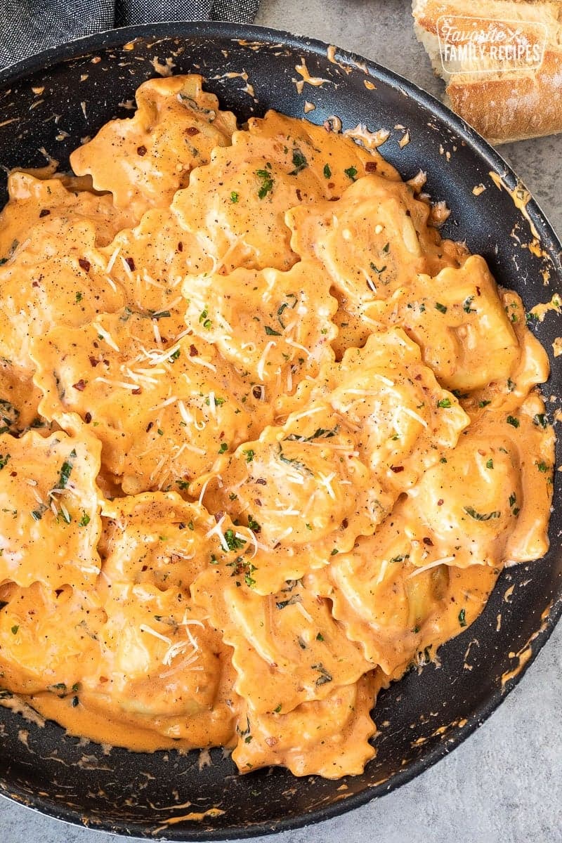 Creamy Tomato Ravioli Sauce with Parmesan and Fresh Basil