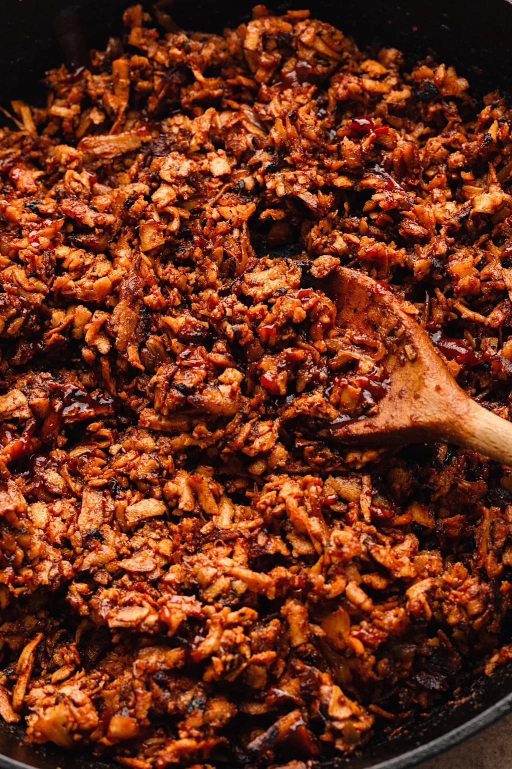BBQ Tofu Pulled Pork with Sticky Smoky Sauce