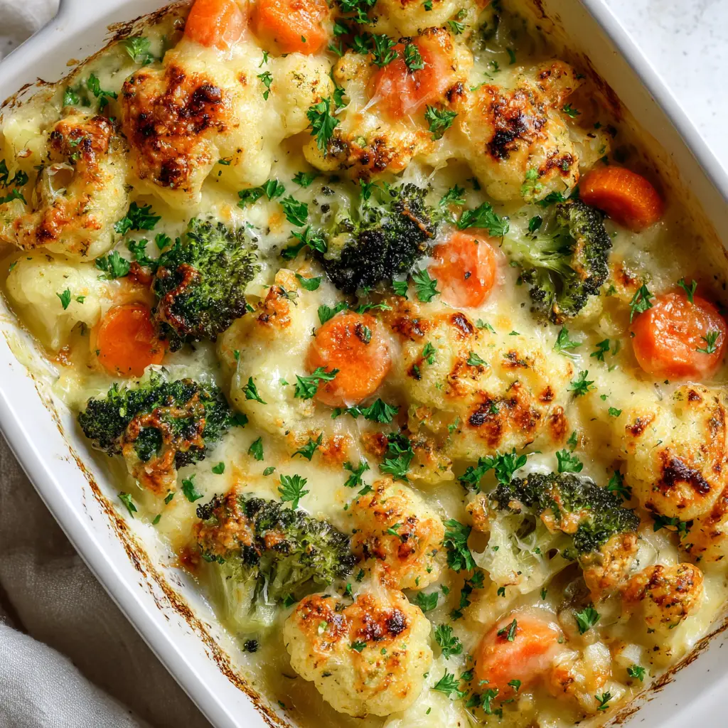 Cheesy Winter Vegetable Casserole with Cheddar and Gruyère