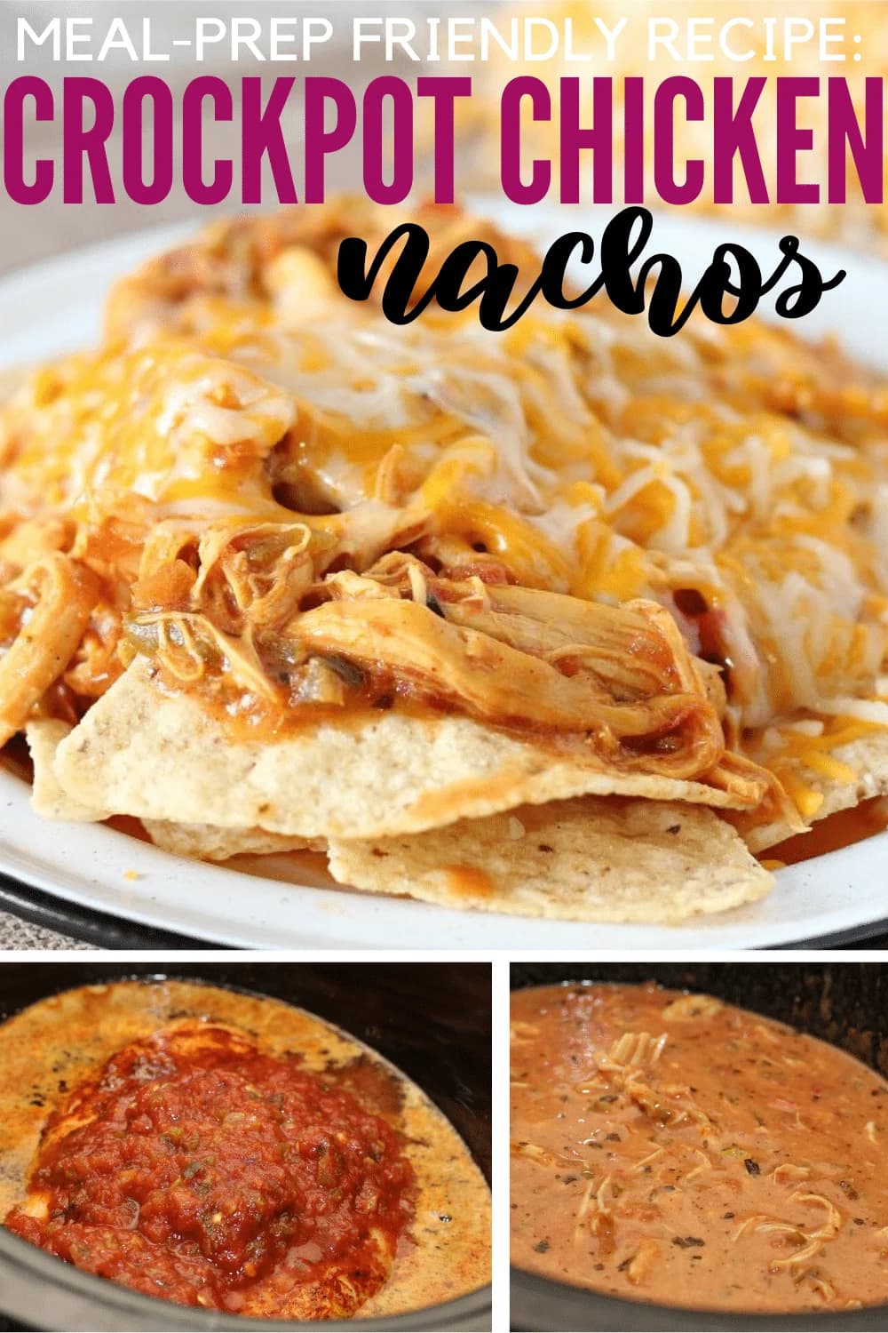 Crockpot Chicken Nachos with Creamy Salsa Con Queso
