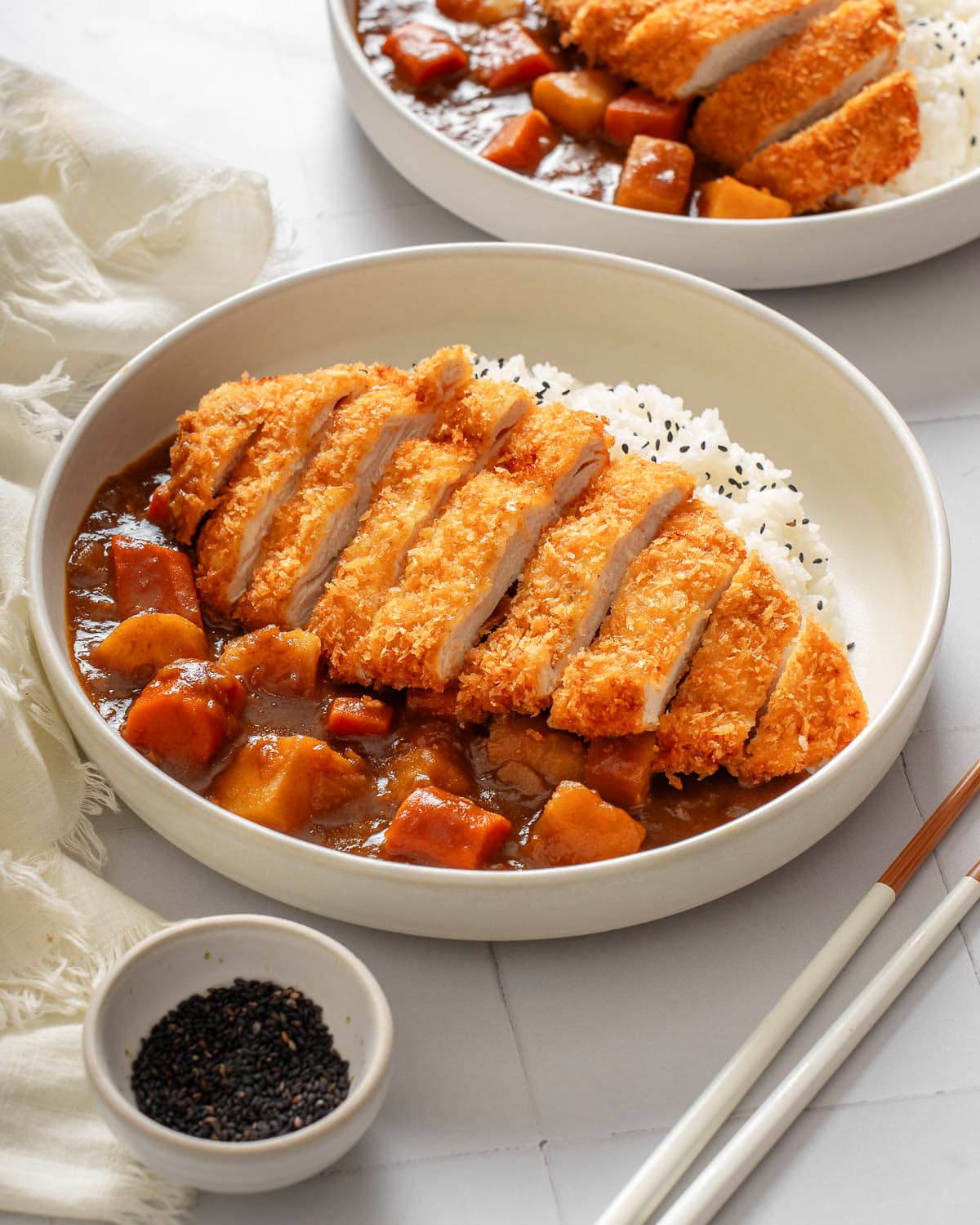 Japanese Katsu Curry with Crispy Panko Chicken and Sweet Apple Curry