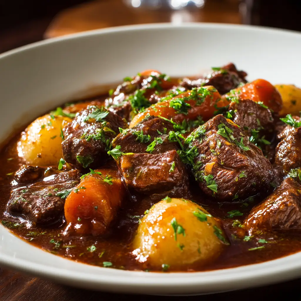 Crockpot Beef Stew with Red Wine Gravy