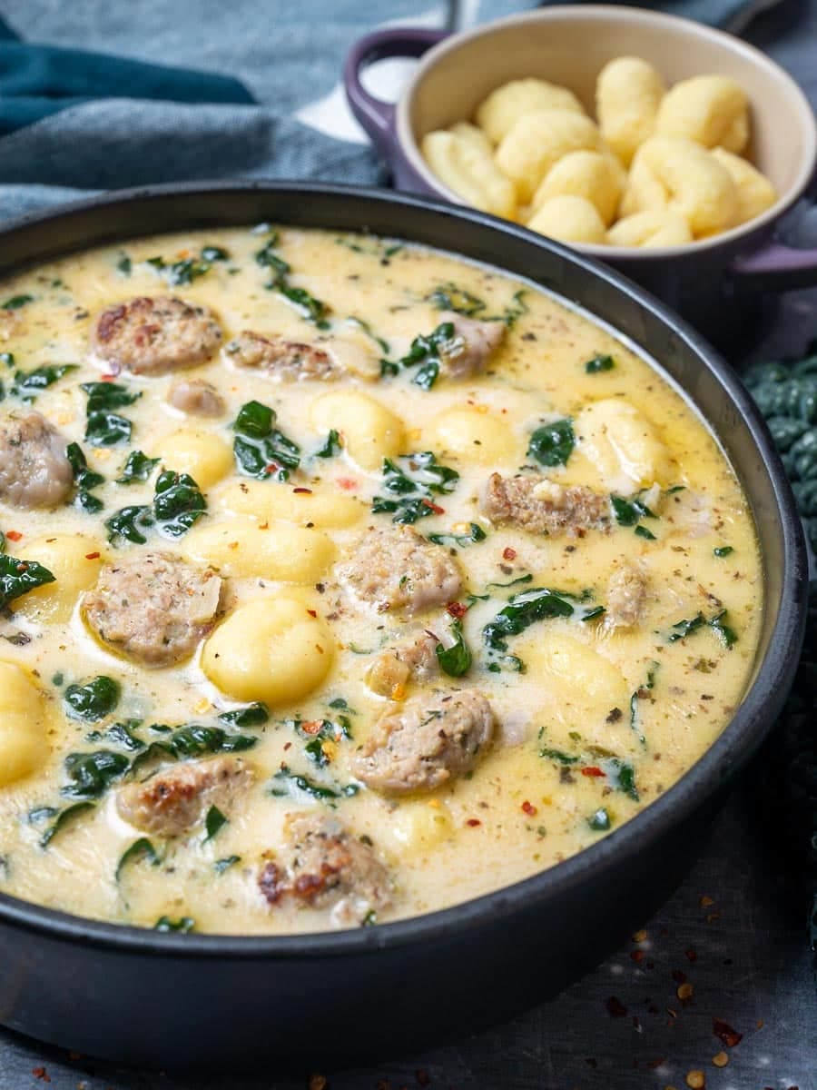 Gnocchi Zuppa Toscana with Tender Kale and Creamy Parmesan Broth